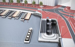 Onderwaterfietsenstalling bij Amsterdam CS