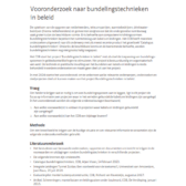 Vooronderzoek naar bundelingstechnieken in beleid